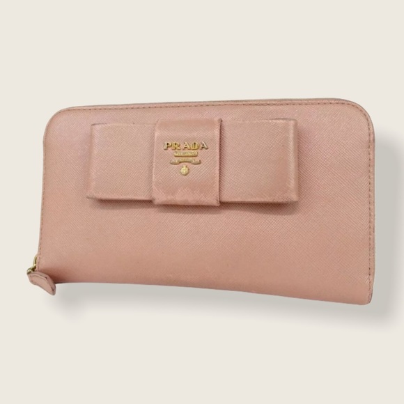 Prada Handbags - Prada Pretty Bow Long Pink Wallet